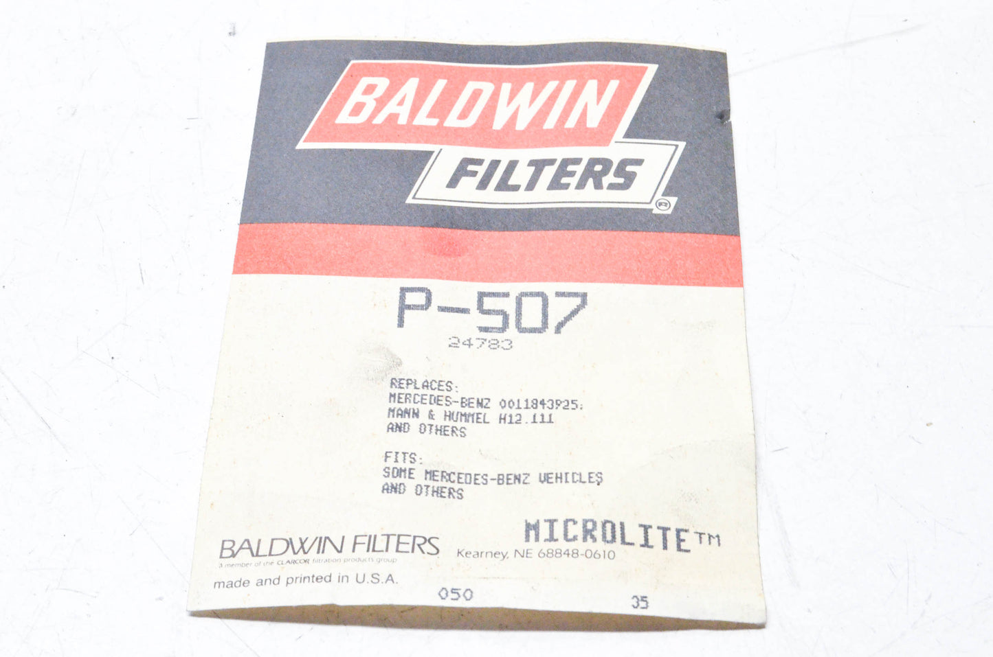 Baldwin Filters P-507 Fuel Filter NOS