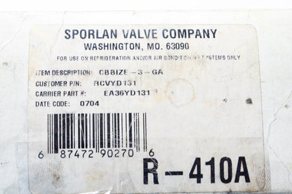Sporlan R-410A Thermostatic Expansion Valve NOS