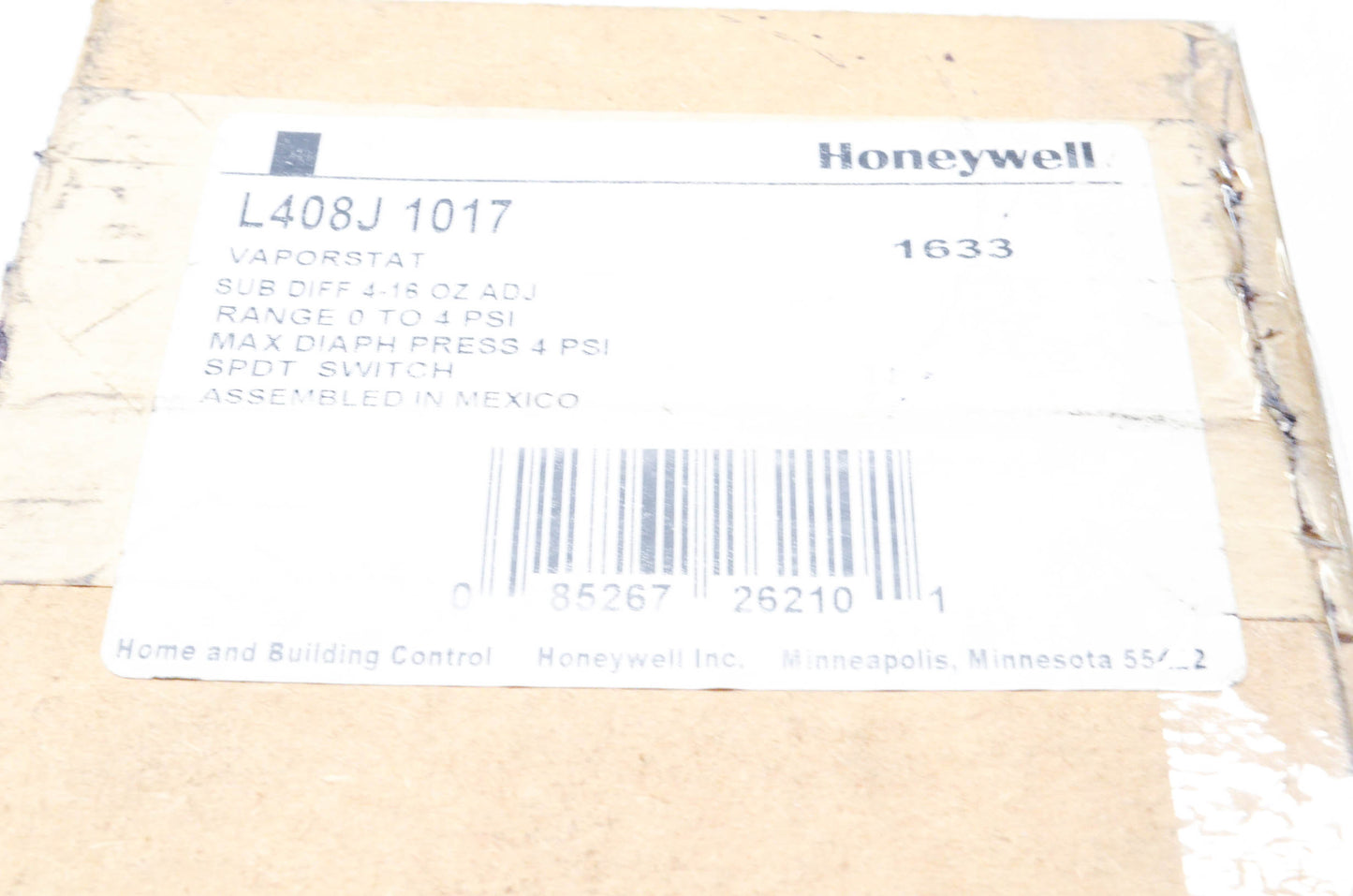 Honeywell L408J 1017 Vaporstat Steam Controller NOS