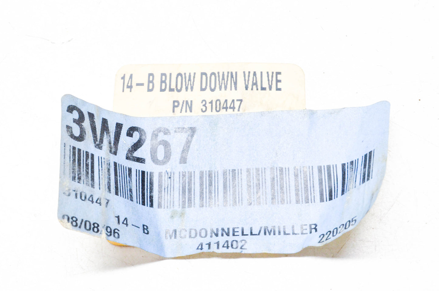 McDonnell & Miller 310447, 3W267 Blow Down Valve NOS