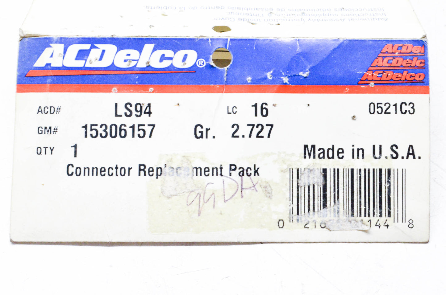 AC Delco LS94, 15306157 Connector Replacement Kit NOS