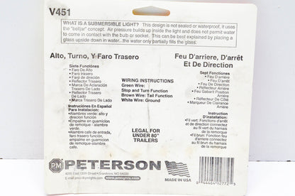 Peterson V451 Submersible Trailer Tail Light NOS