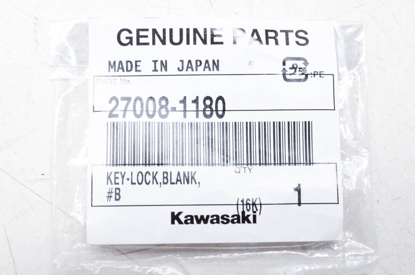 New OEM Kawasaki 27008-1180 Blank Key NOS