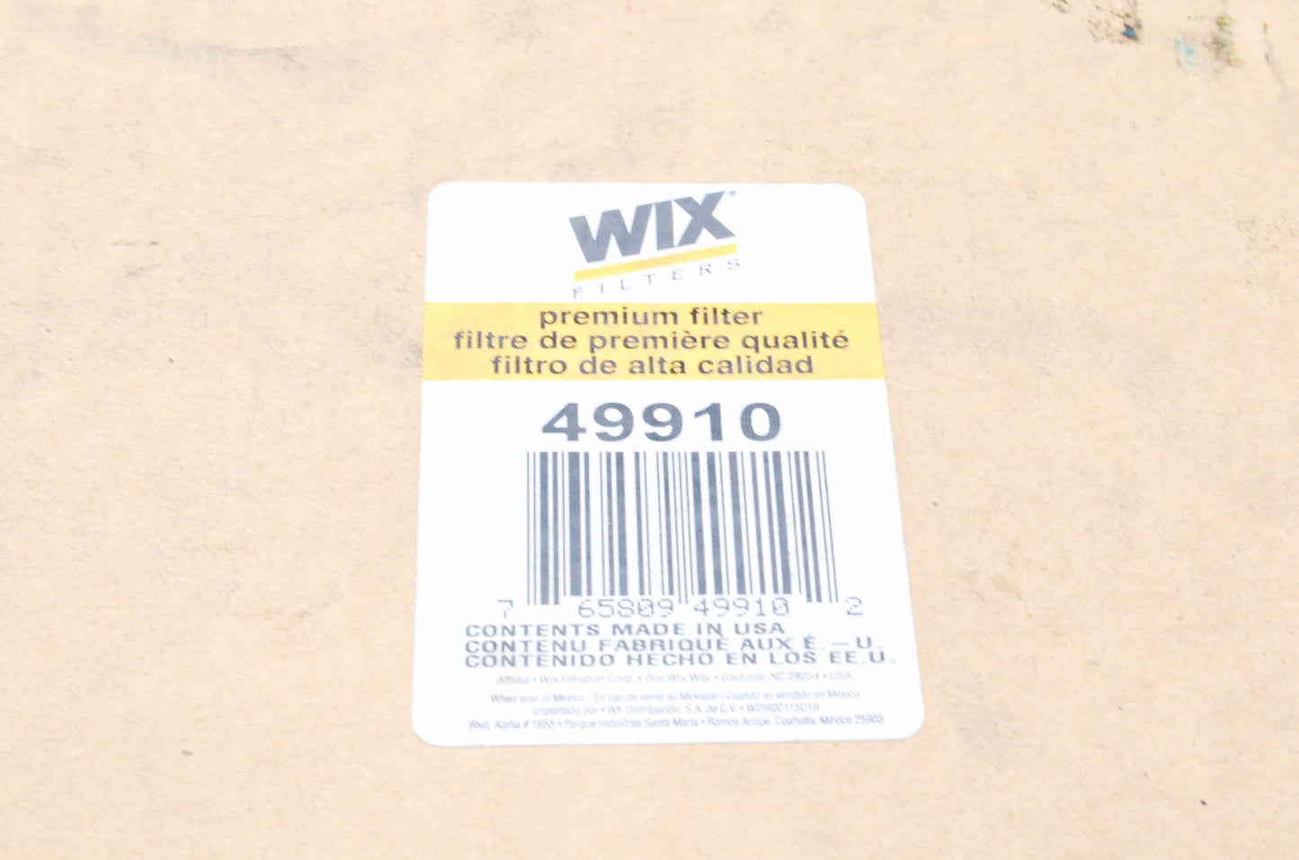 Wix 49910 Air Filter NOS