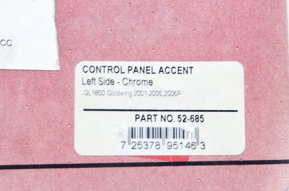 Show Chrome 52-685, Left Side Control Panel Accent NOS