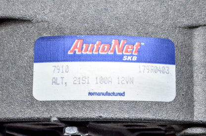 AutoNet 7910, 179R0403 Remanufactured Alternator NOS