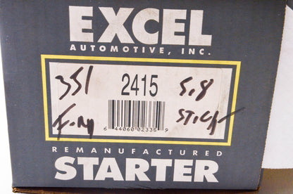 Excel Automotive 2415, DL3223S, F2TU-11131-AA Remanufactured Starter NOS
