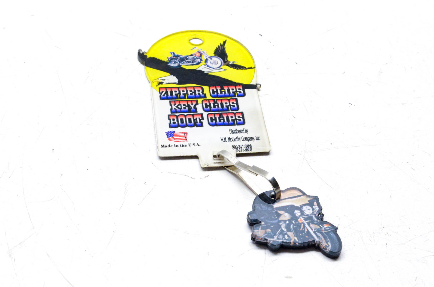 W.M. McCarthy Co. MC-ZP-2 Vintage Zipper Clip Motorcycle Key Chain NOS