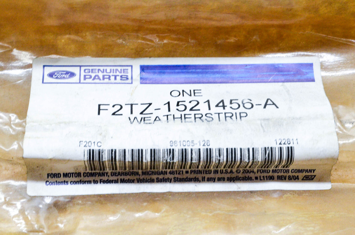 New OEM Ford F2TZ-1521456-A Weatherstrip NOS