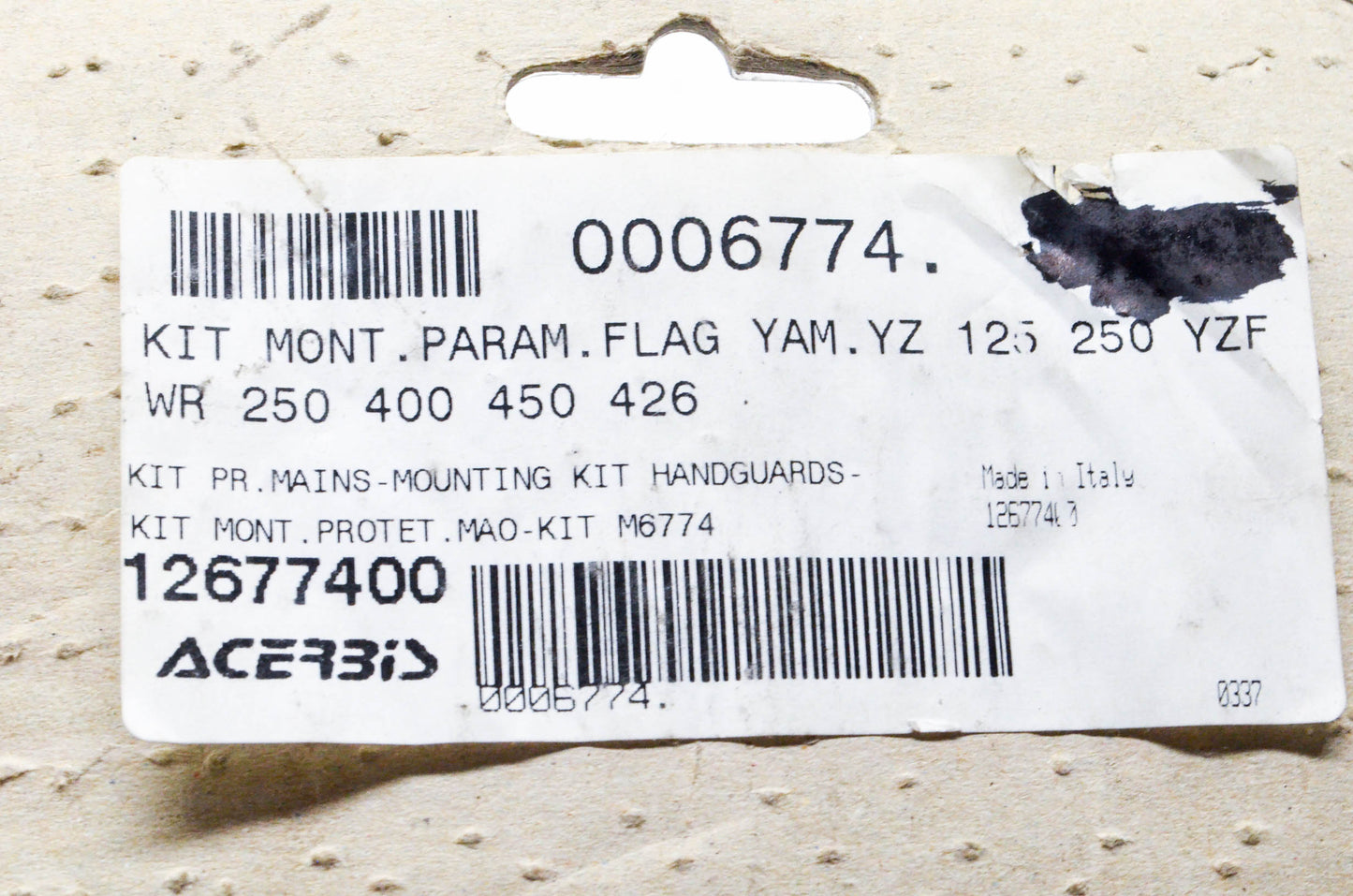 Acerbis 12677400, 0006774 Flag Mount Kit NOS