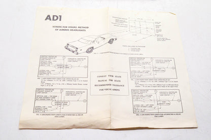 Aftermarket AD1 Manual Headlight Aiming Screen NOS