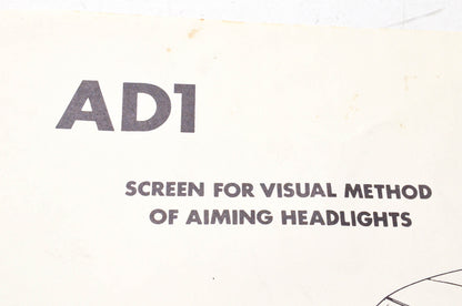 Aftermarket AD1 Manual Headlight Aiming Screen NOS