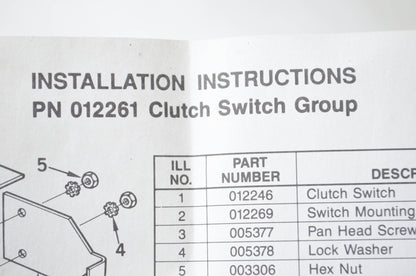 Jacobs Vehicle 012261, 00-003965 Clutch Switch Kit NOS