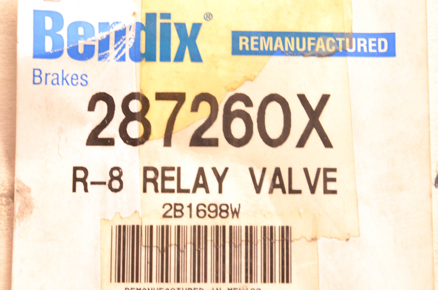 Bendix 287260X R-8 Relay Valve NOS