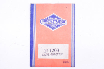 New OEM Briggs & Stratton 211203 Throttle Valve NOS