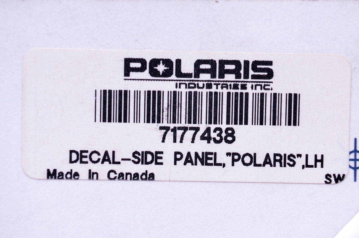 New OEM Polaris 7177438 Lefthand Side Panel Decal NOS