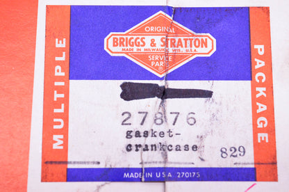 New OEM Briggs & Stratton 27876 Crankcase Gasket NOS