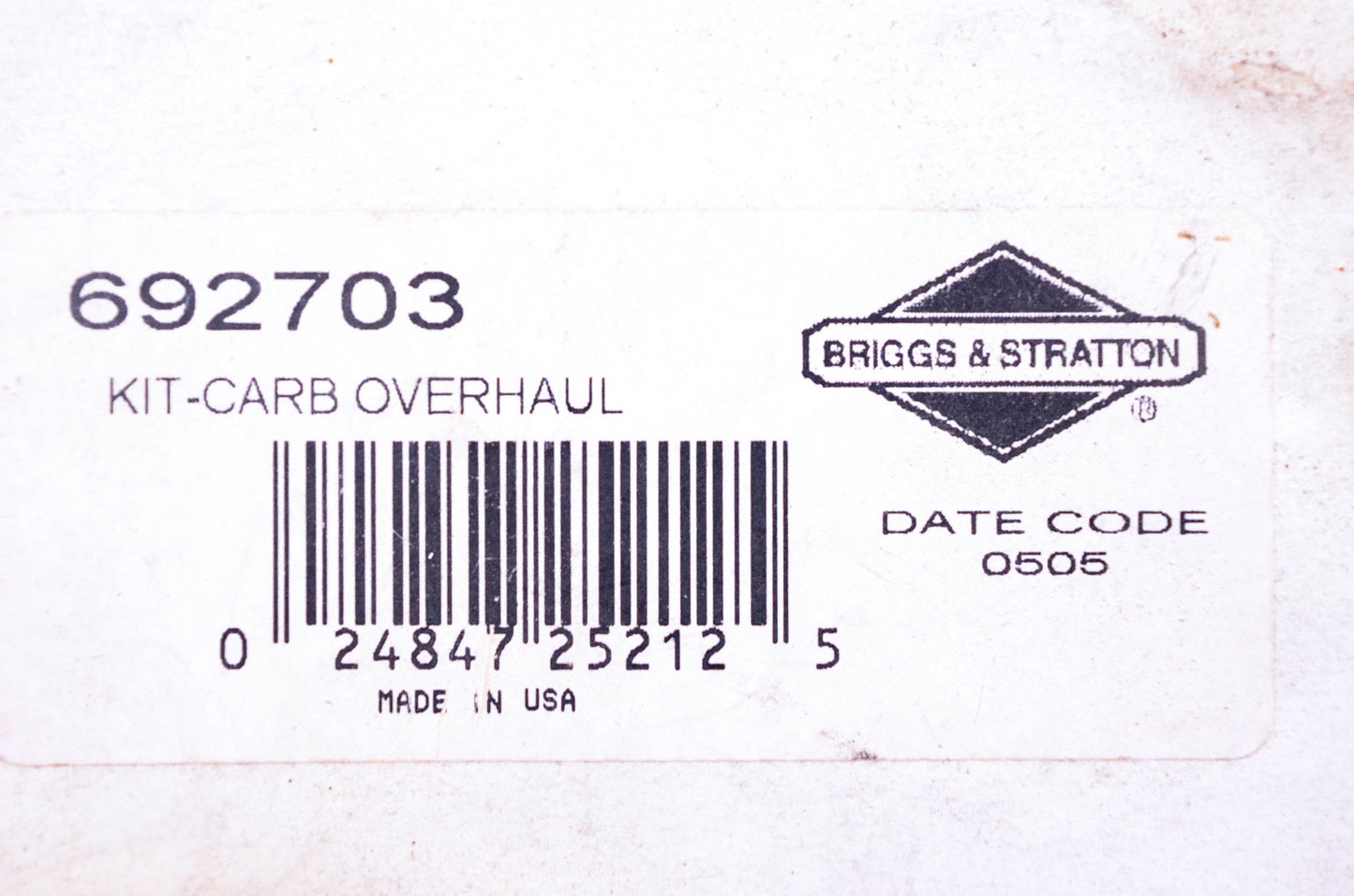 New OEM Briggs & Stratton 692703 Carburetor Repair Kit NOS