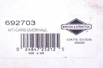 New OEM Briggs & Stratton 692703 Carburetor Repair Kit NOS