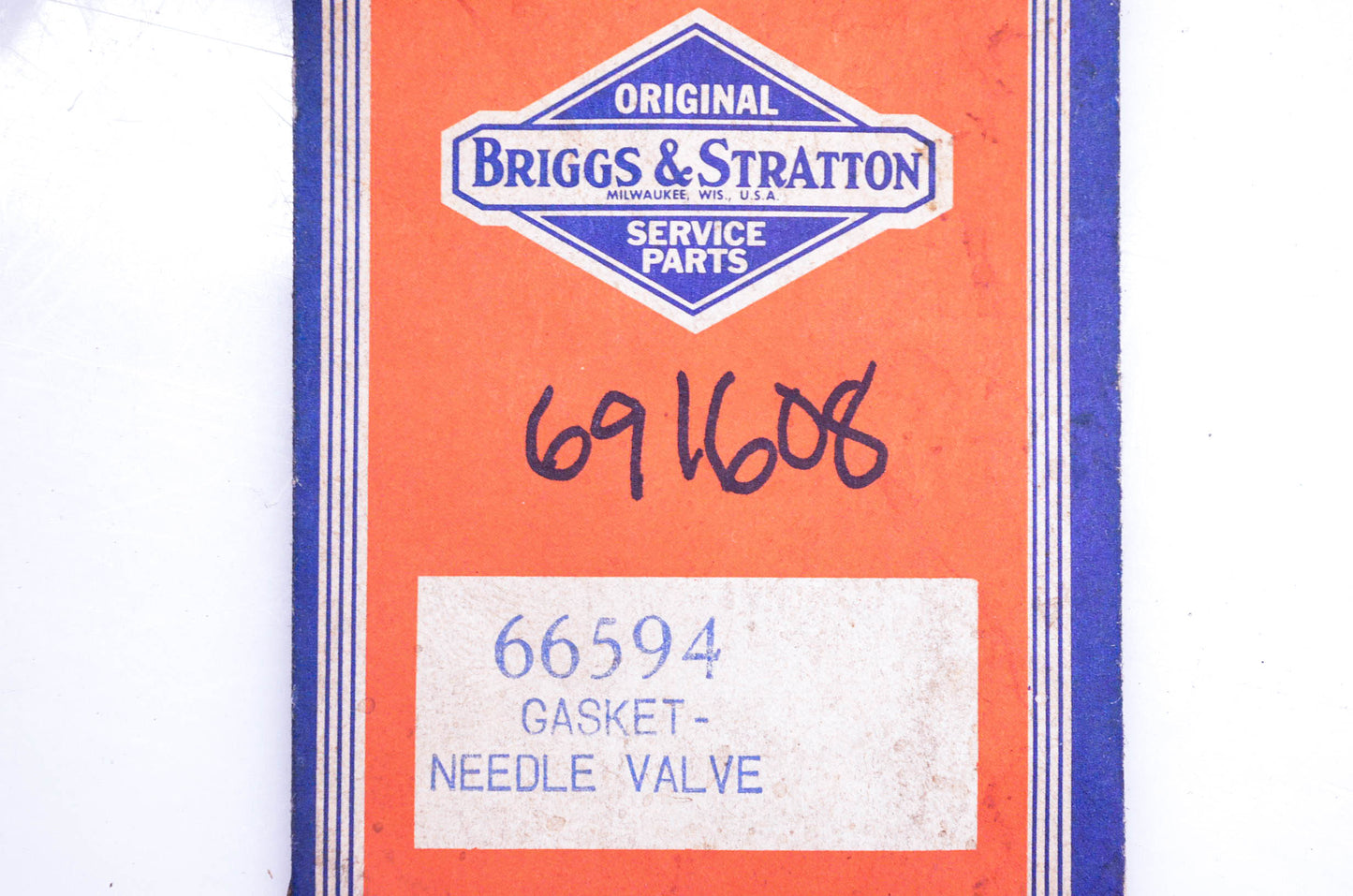 New OEM Briggs & Stratton 66594, 691608 Needle Valve Gasket NOS