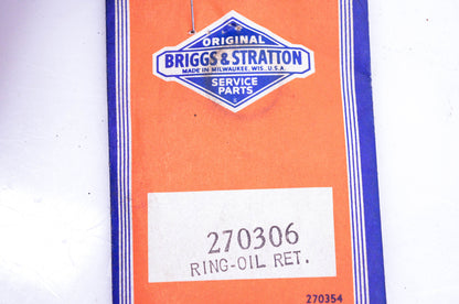 New OEM Briggs & Stratton 270306 Oil Retainer Ring NOS