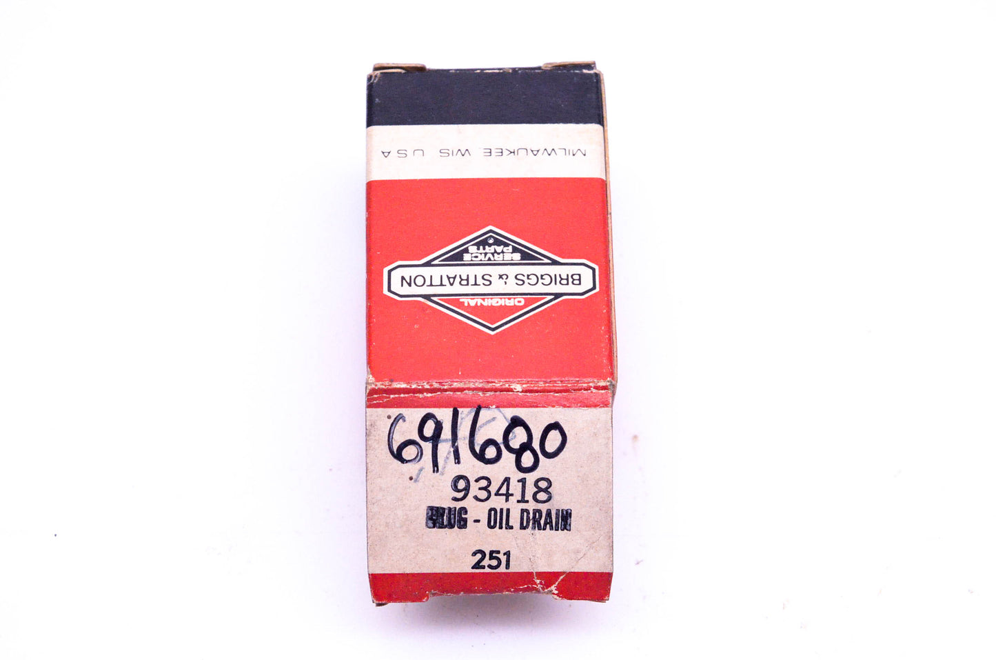 New OEM Briggs & Stratton 93418, 691680 Oil Drain Plug NOS