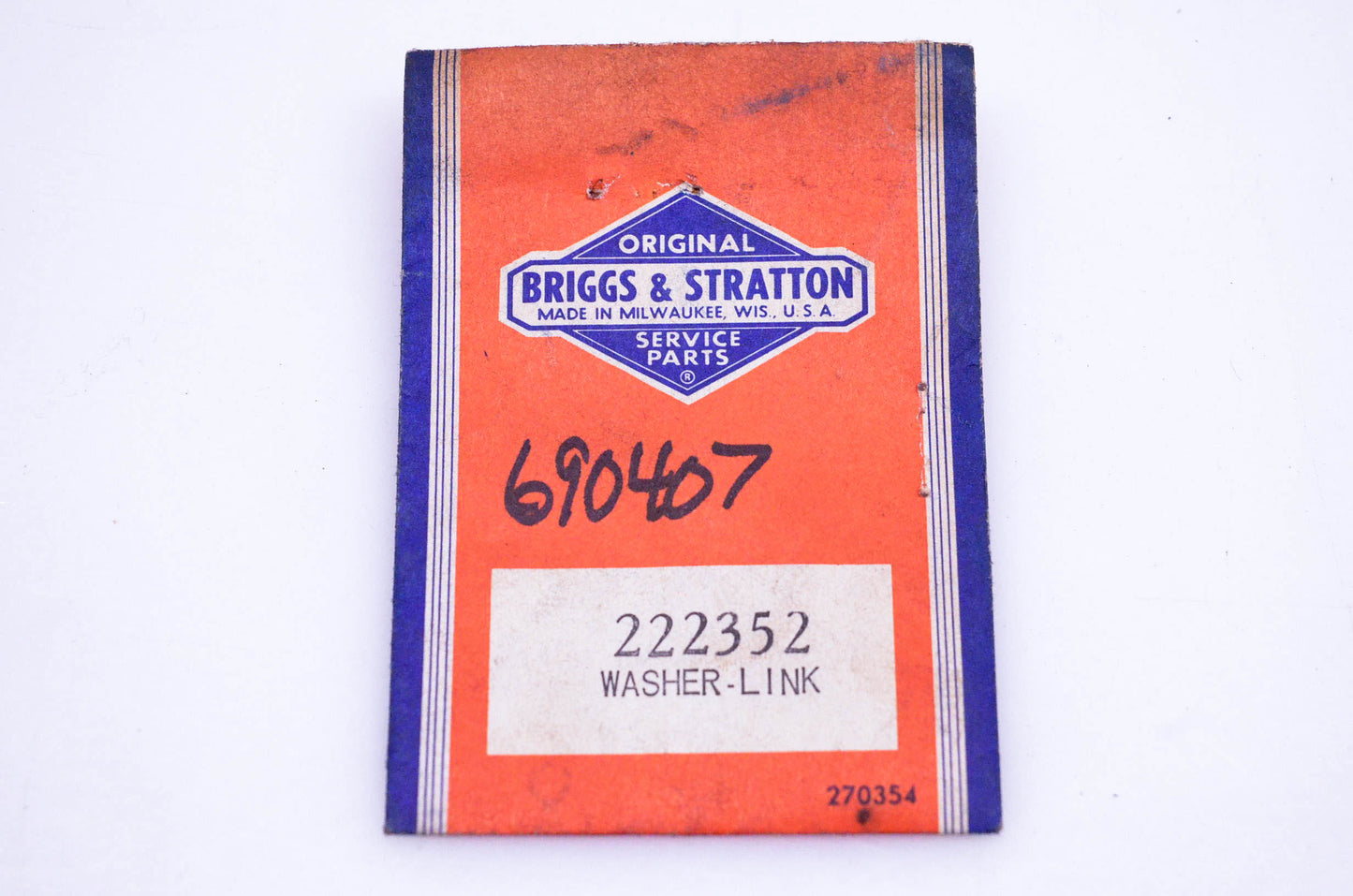New OEM Briggs & Stratton 222352, 690407 Governor Link Washer NOS