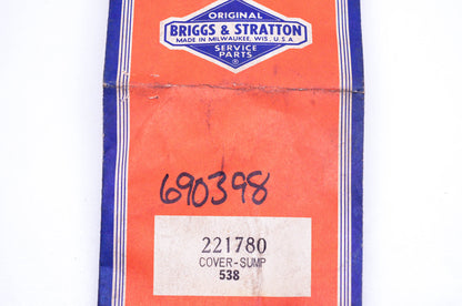 New OEM Briggs & Stratton 221780 Sump Cover NOS