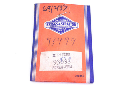 New OEM Briggs & Stratton 93038, 691437 Screws Qty 2 NOS