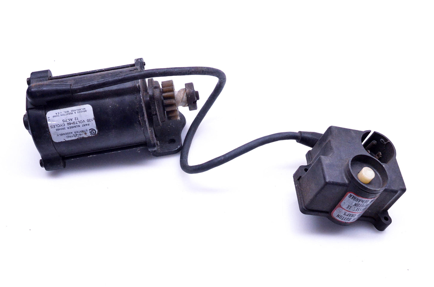 OEM Briggs & Stratton 393488 Starter Motor Assembly w/ Crank Button