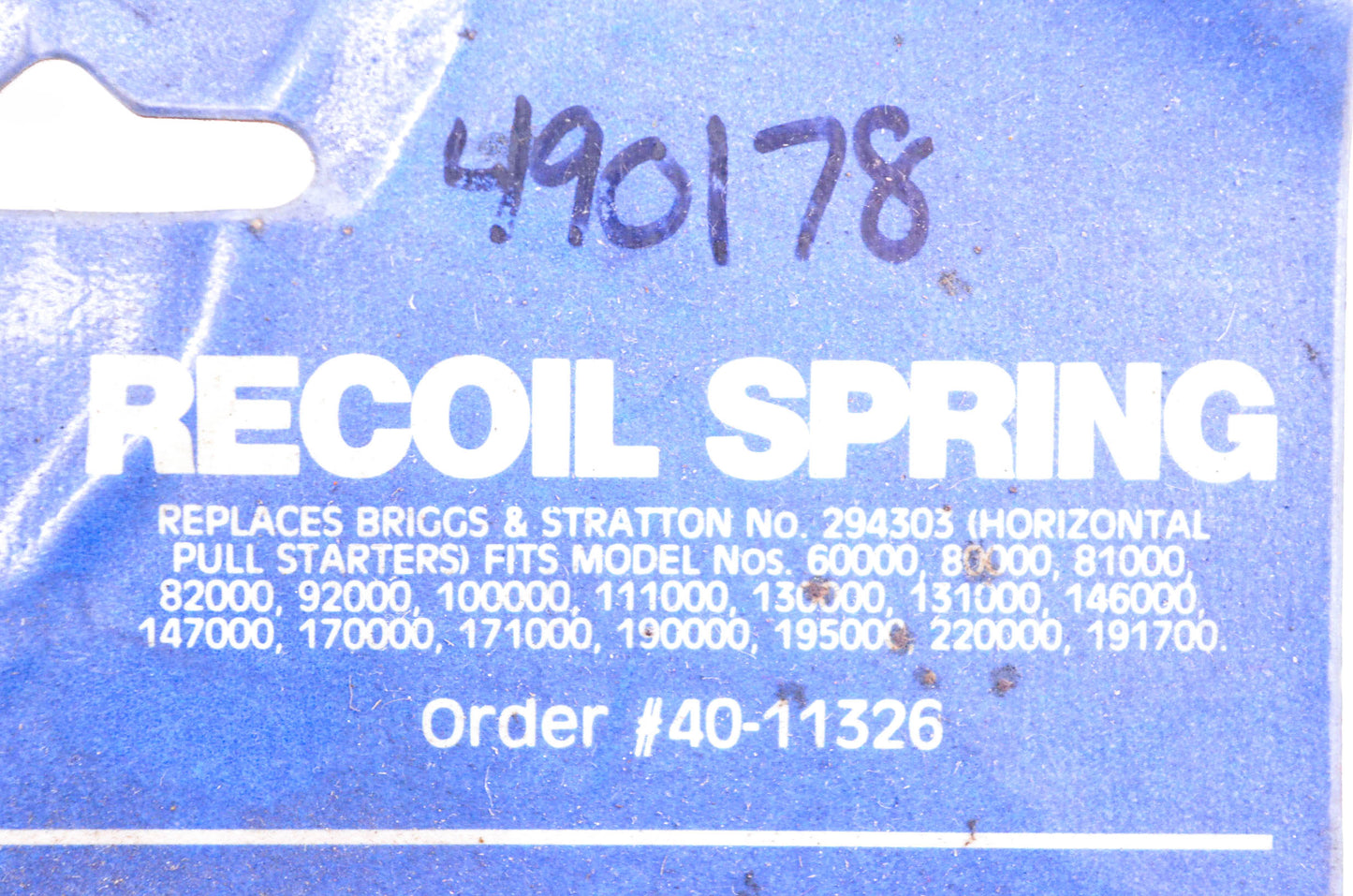 High Torque 40-11326, 294303 Recoil Starter Spring NOS