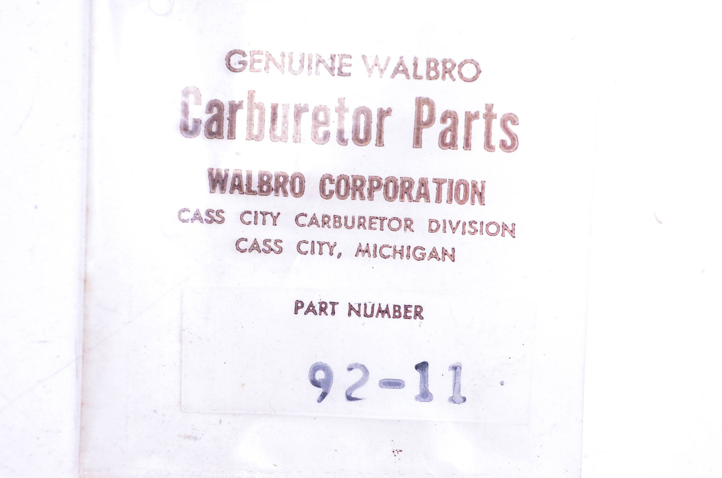 Walbro 92-11 Valve Seat Plug Gasket Qty 2 NOS