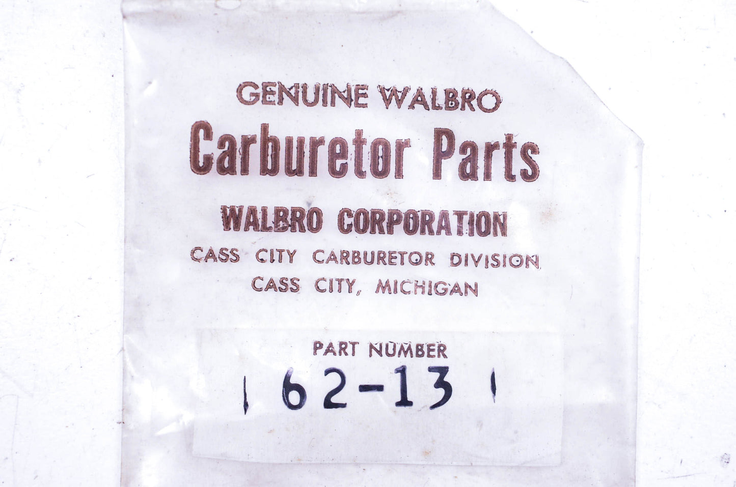 Walbro 62-13 Throttle Valve NOS