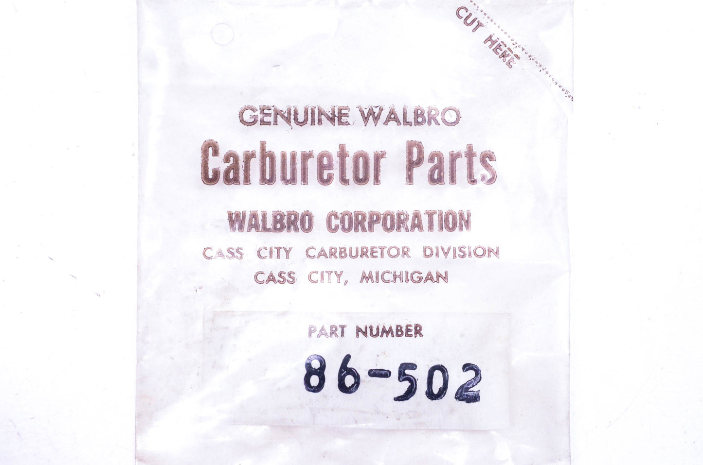 Walbro 86-502 Carburetor Nozzle NOS
