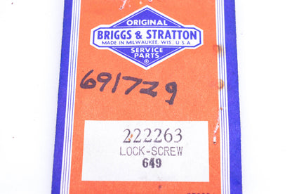 New OEM Briggs & Stratton 222263, 691729 Screw Lock Plate NOS