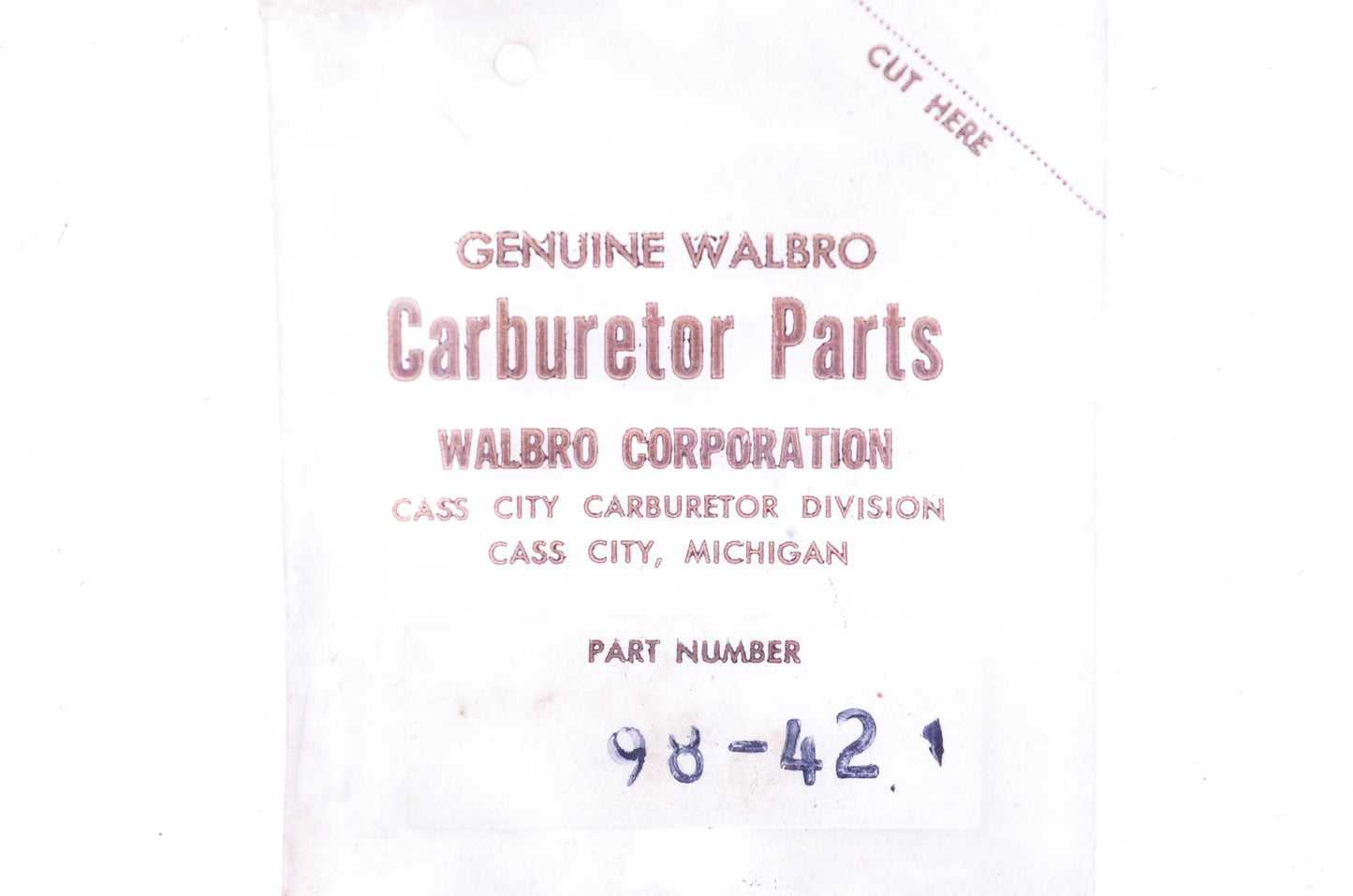 Walbro 98-42 Carburetor Spring NOS