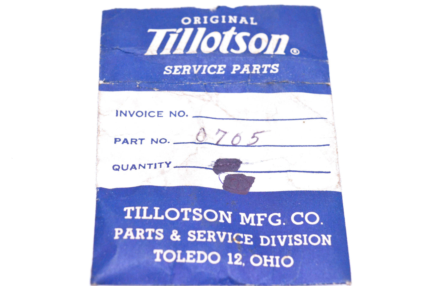 Tillotson 0705 High Speed Mixture Screw Packing NOS