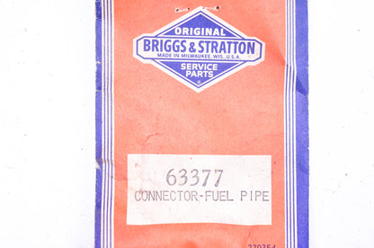 New OEM Briggs & Stratton 63377 Fuel Pipe Connector NOS