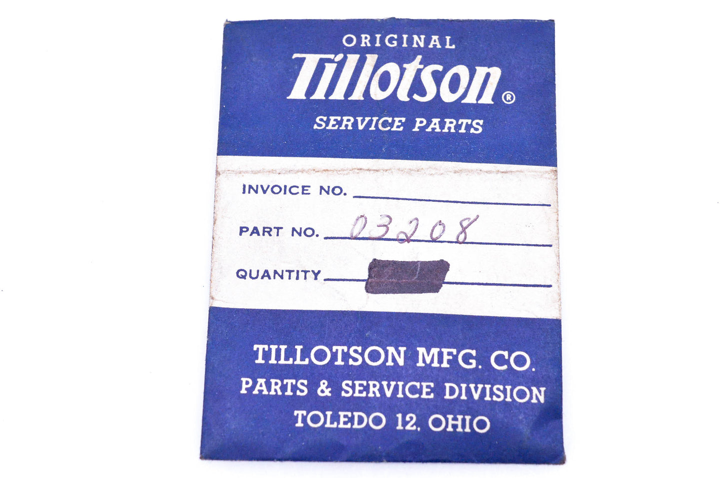 Tillotson 03208 Choke Lever Pin NOS