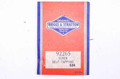 New OEM Briggs & Stratton 92265 Self Tapping Screw NOS