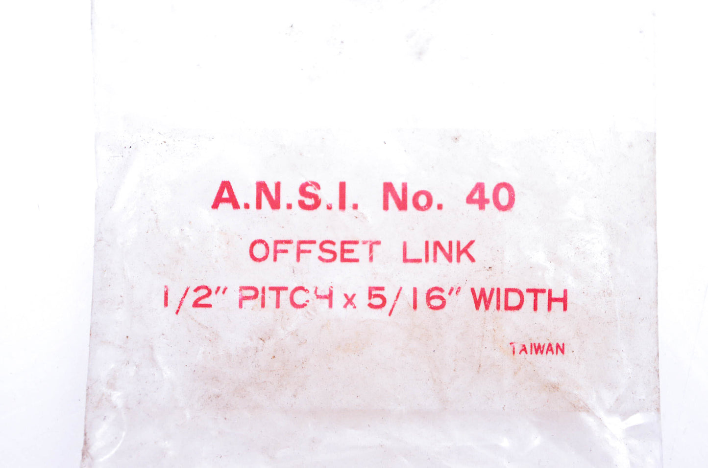 A.N.S.I. 40 Connecting Link Offset 1/2" Pitch x 5/16" Width NOS