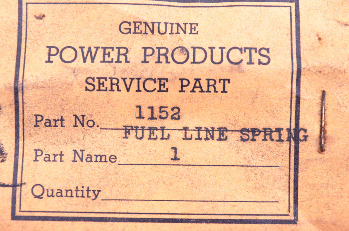 Power Products 1152, 430162 Fuel Line Spring NOS