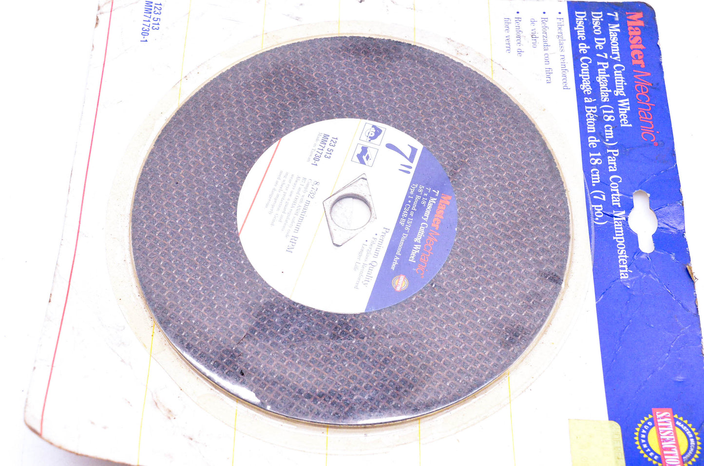 Master Mechanic 123 513, MM71730-1 Masonry 7" Cutting Wheel NOS