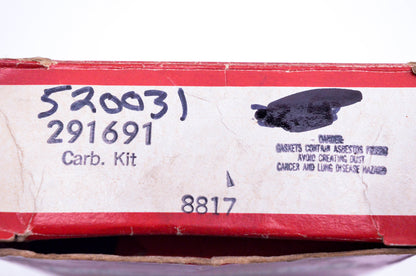 New OEM Briggs & Stratton 291691 Carburetor Overhaul Kit NOS