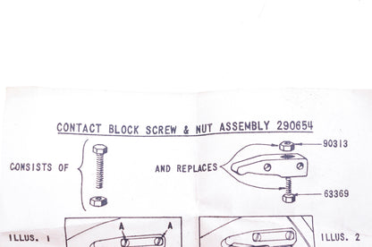 New OEM Briggs & Stratton 290654 Contact Block Screw & Nut Kit NOS
