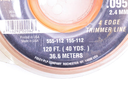 Foley-PLP 555-112, 155-112 Pro4 Trimmer Line 120' .095"/2.4mm NOS