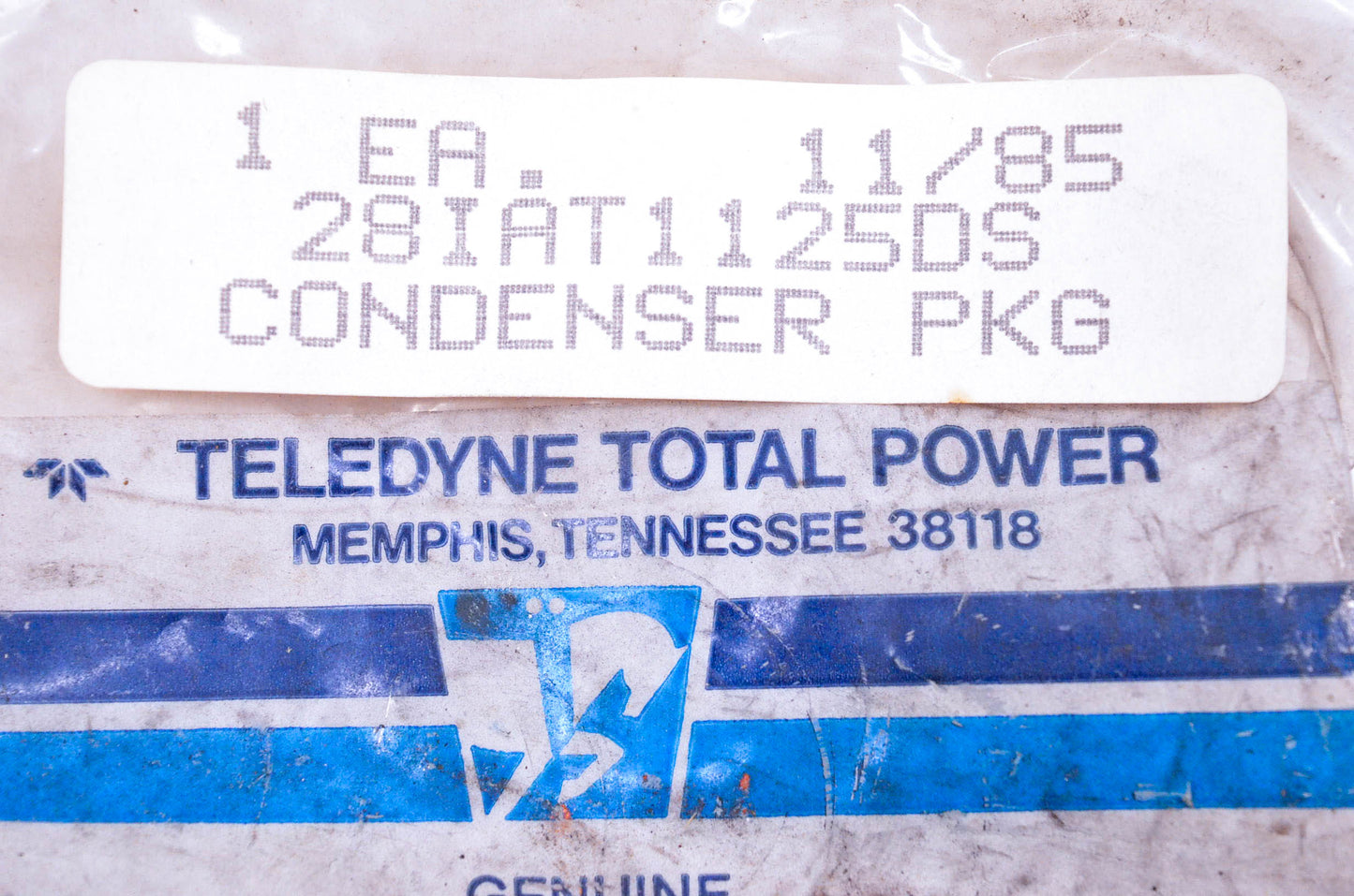 Teledyne Wisconsin 28IAT1125DS Condenser NOS