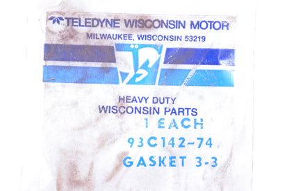Teledyne Wisconsin 93C142-74 Gasket NOS
