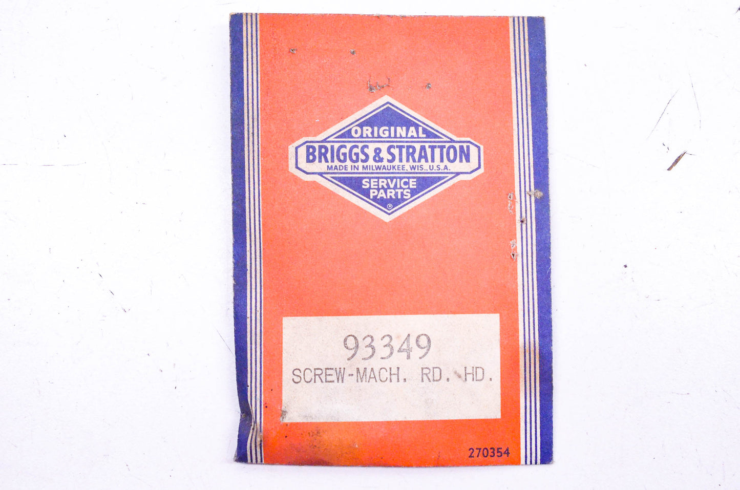 New OEM Briggs & Stratton 93349 Round Head Machine Screw NOS