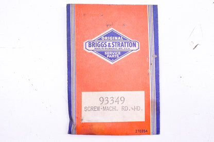 New OEM Briggs & Stratton 93349 Round Head Machine Screw NOS